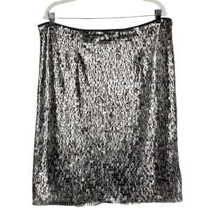 NWOT Chico's Sequins Lined Knee Length Pencil Skirt Sz XL/3 Glam Holidays‎ Party